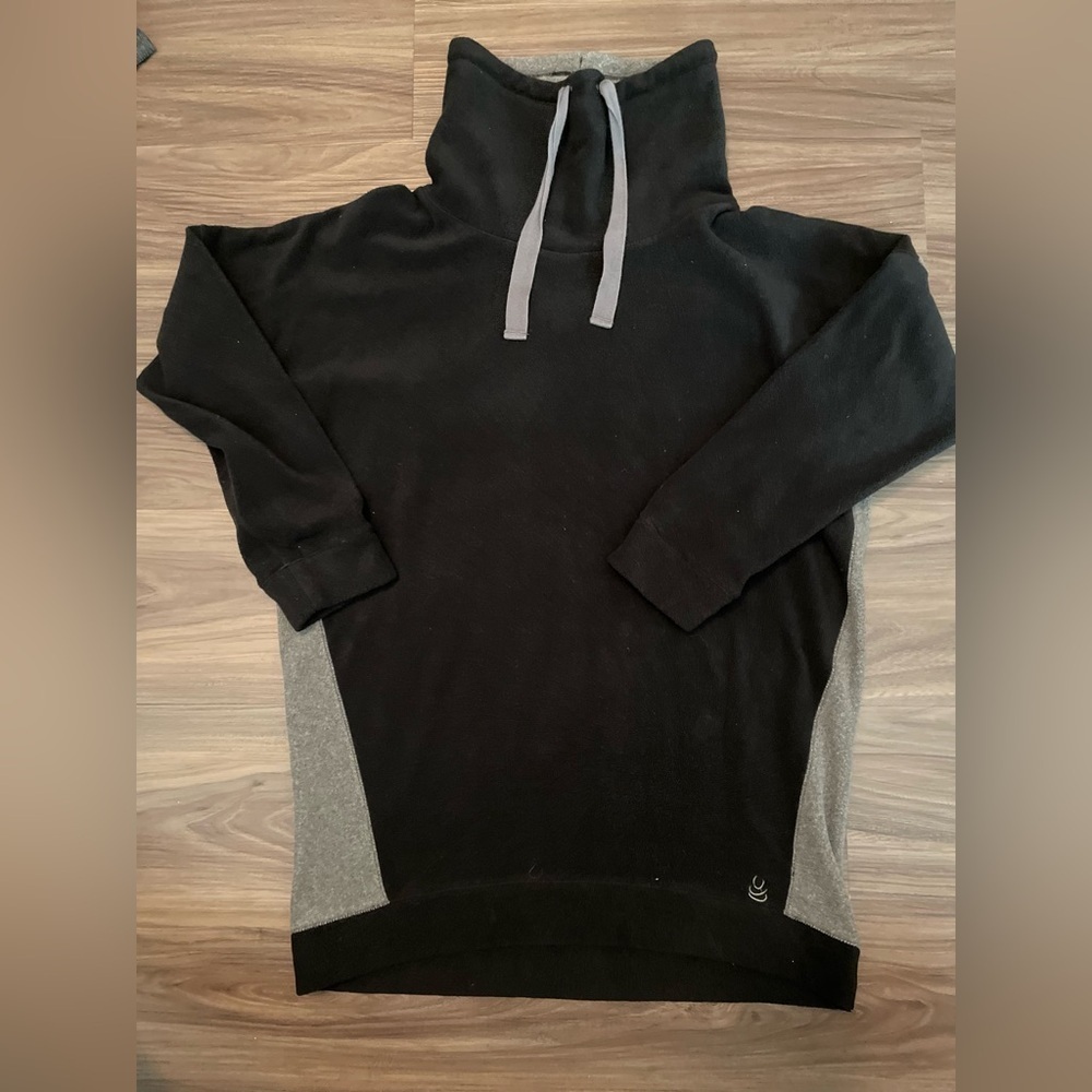 Cuddl Duds Black and Gray Hoodie Sweatshirt Warm and Cozy size S